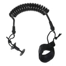Wrist Coil Leash Surf Board Coiled Cord 4FT7MM Black for Sporting