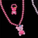 3Pcs Lovely Colorful Cartoon Children Girls Beads Necklace&Bracelet&Ring Set FT