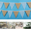 3.2m Peony Lace Linen Triangular Hanging Flags Pennant Bunting Banners Gift