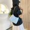 Women Simple Underarm Handbag Daisy Flower Portable Shoulder Bags (Blue)