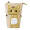 Cute Cat Pencil Case Flexible Pen Bag Zipper Box Makeup Brush Pouch Brown