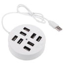 480Mbps Circular 8 Ports USB Hub with 1 Power Port 55cm / 21.7in Cable Leng