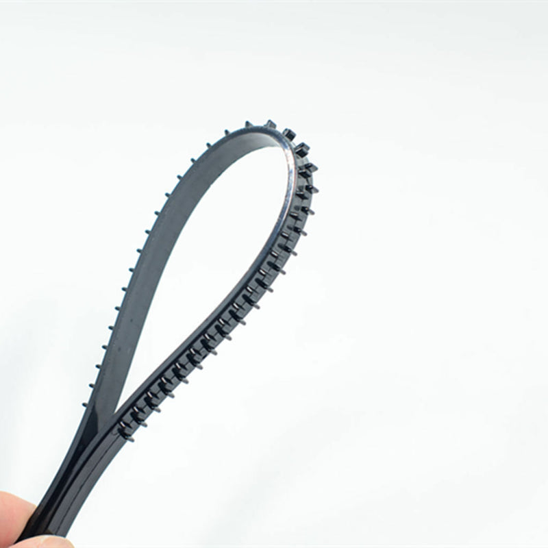 10pcs 10mm/0.4" Black Plastic Plain Flexible Alice Hair Bands Headbands