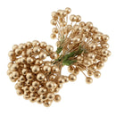 40-head Artificial Holly Berries Blueberry Wedding Xmas Flower Wreath Golden
