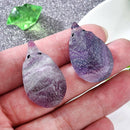 Rainbow Natural Fluorite Hedgehog Quartz Hand-Carved Crystal Reiki Healing Decor