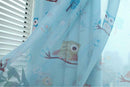 100x250cm Modern Owl Pattern Curtain Drapes Living Room Kids Bedroom Decor Blue