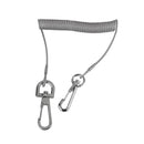 Safety Steel Retractable Coiled Fly Fishing Lanyard Wire Rope Tether Cord Grey