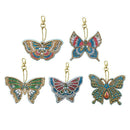 5pcs DIY Special Shaped Full Drill Butterfly Diamond Painting Keychain Kits Gift
