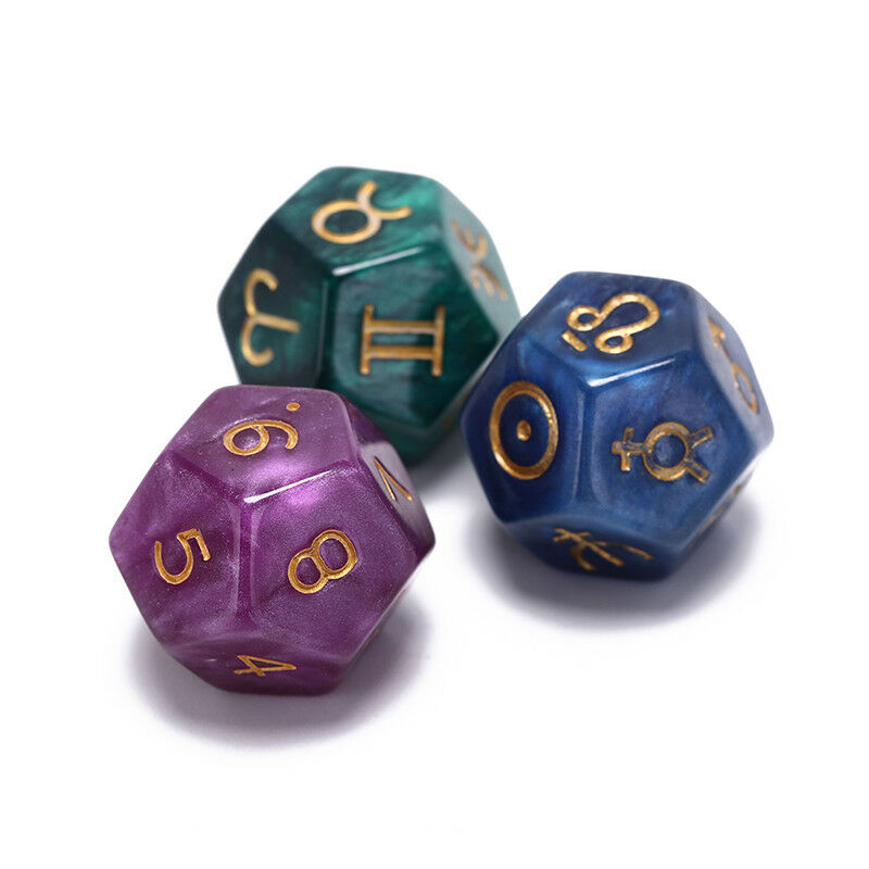 3pcs dice astrological creative dice set multi-faceted acrylic dice for fun ME