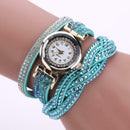 New Fashion Luxury Rhinestone Bracelet Watch Women Quartz Watch Skyblue