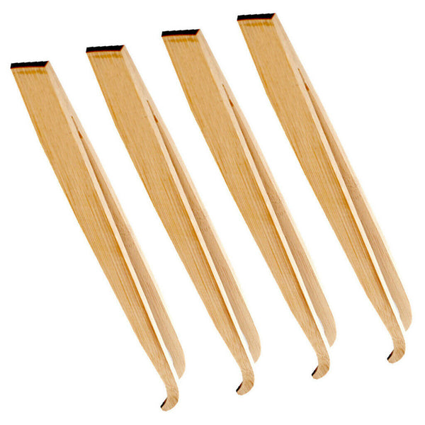 4 Pcs Bamboo Angled Reptile Lizard Bird Terrarium Feeding Tongs Tweezers 16.5cm