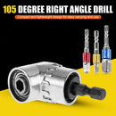 105 Degree Right Angle Drill Bit + 1/4 3/8 1/2 Hex Shank Socket Adapter Kit