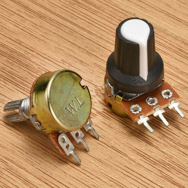 5Pcs 10K OHM Terminal Linear Taper Rotary 15mm Resistor Potentiometer & Knob Set