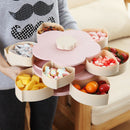 Petal-Shape Rotating Snack Box Candy Tray Food Storage Box Wedding Candy Pl