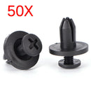 50pcs 6 mm Auto Car Bumper Fender Retainer Push Black Plastic Clips FastenLJ