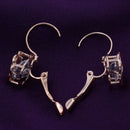 Hollow Flower Zircon Hook Earrings Copper Plated Necklace Women Jewelry Set