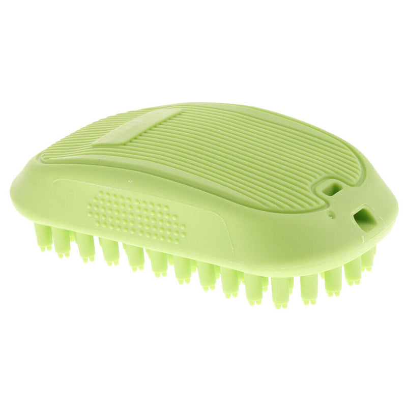 Pet Dog Puppy Bath Grooming Rubber Comfortable Hair Massage Brush Green