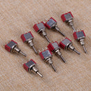 10pcs Red 3 Pin 3 Position ON-OFF-ON SPDT Mini Momentary Toggle Switch 125V 250V