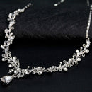 Women'S Crystal Diamond Necklace Set Two-Piece Fancy Bridal Necklace And Ov