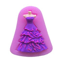 wedding dress skirt silicone mould fondant cake decoration baking mold displa 3C