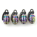 4pcs Metal Schrader Tire Valve Caps Bike Motorcycle Dust Cover Grenade
