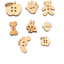 100x/Set Natural Wood Mix Cotton Animal 2 Holes Buttons DIY Craft Decoration OZ