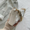 Women Evening Clutch Pleated PU Solid Shoulder Handbag Chain Totes (Beige)