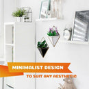 Geometric Wall Planter Set Of 2, Wall Hanging Decorative Mini Vases, Cerami
