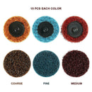 2-Inch Roloc Sanding Discs Quick Change Fine Medium Coarse Assorted Pack 16PCS.