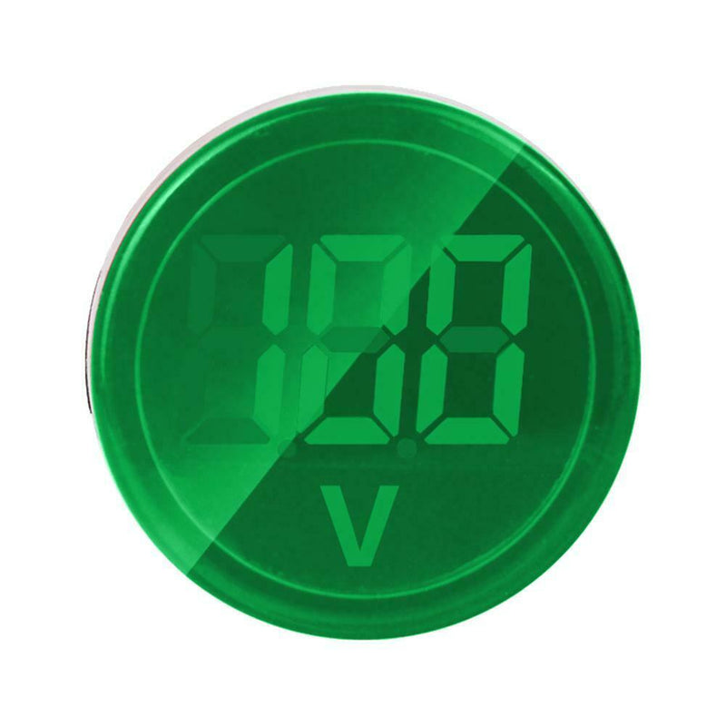 6-100V DC Digital Voltmeter Indicator LED Lamp Round Signal Light (Green) A