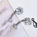 Surgical Steel Heart Zircon Navel Belly Button Ring Bar Body Piercing JewelJBTEU