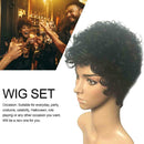 Black Short Curly Wigs Natural Synthetic Hair Wigs for Man Women
