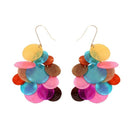 Multicolor Earrings Round Sequins Color Tassel Earrings Creative Fish Scale