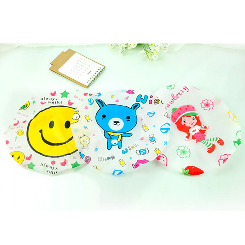 Women Cute Waterproof Elastic Plastic Shower Bathing Salon Hair Cap Hat ÃŽÂ¸pTOCA