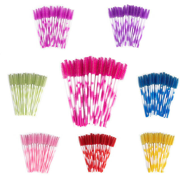 50Pcs Handle Disposable Mascara Wands Eyebrow Applicator Lash Makeup Brushe A9A8