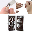 Manicure Pedicure Nail Care Set 12 Piece Cutter Cuticle Clippers Case 2019 I0W4