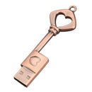 USB 2.0 Metal USB Pen Drive Pure Copper Heart USB Flash Drive Key (Copper,