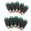 10 RCA Female Plug Cable End Screw Terminal Connector Adaptor for CCTV Audio