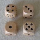 6 Pcs 16mm Wooden Wood Dice Game Natural Single Dice Board Games