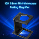 10X 28mm Folding Magnifier Stand Loupe with Scale for Textile Optical Glass T JR