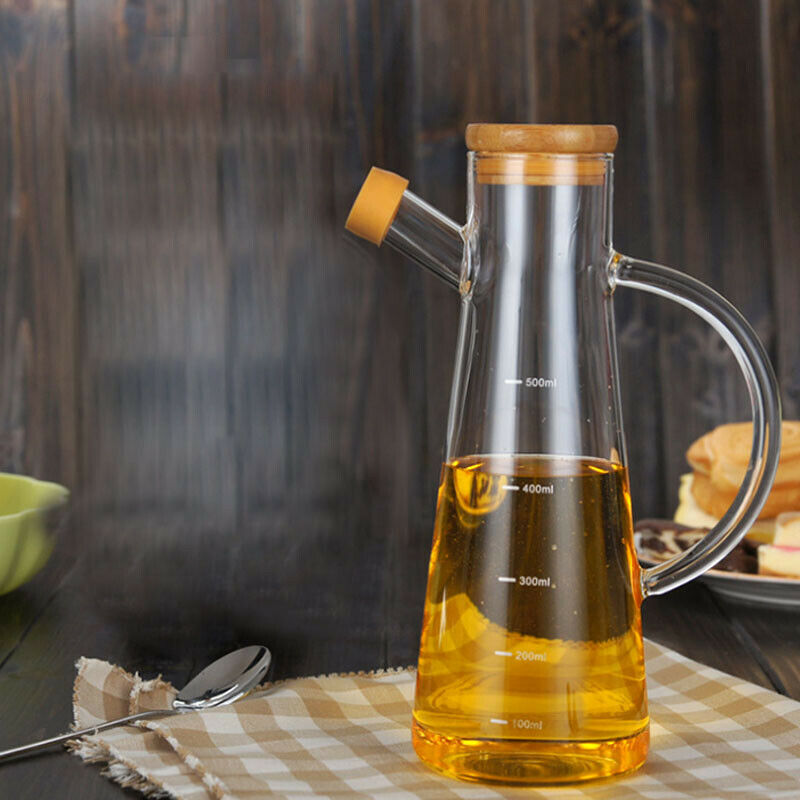 500Ml High Borosilicate Glass Olive Oil Vinegar Pot Dispenser Bottles Vineg S2I2