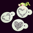 Novelty 3PCS/SET Heart Fondant Cake Stencil Cappuccino Cupcake Decorationd~ï¼ˆ