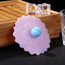 Silicone Cup Lid Transparent Heat-resistant Dustproof Reusable (Blue Heart) A