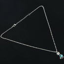 Women Fashion Rhinestone Cat Ear Stud Earrings Necklace Jewelry Set Q7C4
