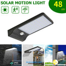 48 LEDs Solar 3 Modes IP65 Motion Sensor Lights Outdoor Garden Wall Lamp Black