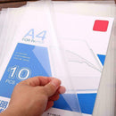 10 PCS Transparent White Vertical Insertion Type A4 Documents File Folder B Z1Q1