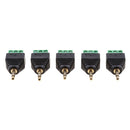 5Piece 1/8inch (3.5mm) Stereo TRRS Male to 3 Screw AV Terminal Female Balun Bare