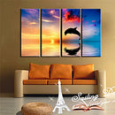 Set of 4pcs Canvas Wall Art Painting Pictures Dolphin Print Hall Decor