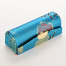 Retro Brocade Embroidered Flower Design Lipstick Case Hold Box with Mirror  Z