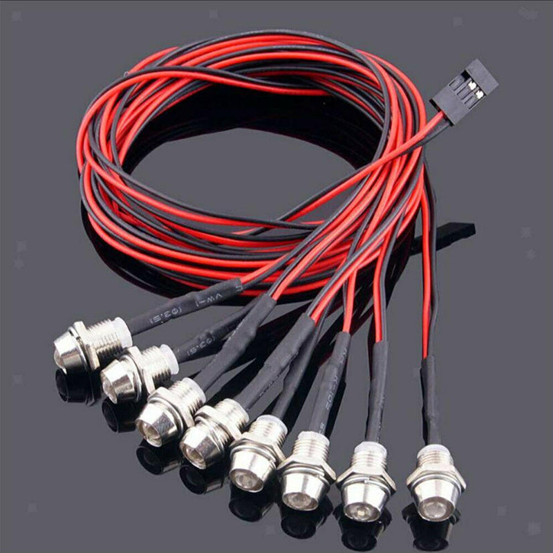 2 Red 2 White 4 Yellow Color LED Light Kit LED Lamp Fit 1/8 1/10 RC Cars Axial